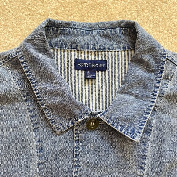 Vintage 1987 Esprit Denim Jacket, Vintage Denim, Cotton, Fall Jacket, Medium - Picture 7 of 10